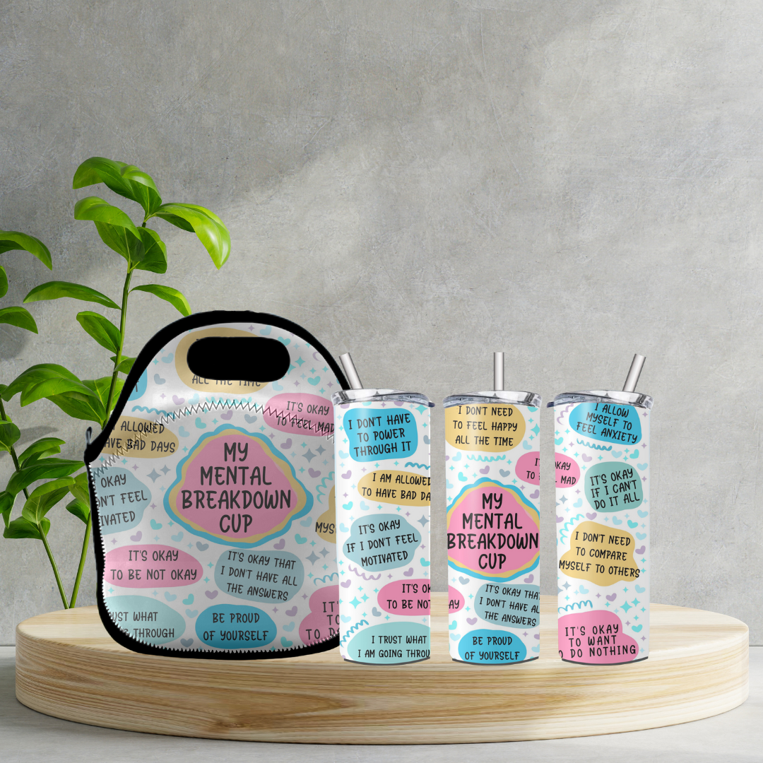 Radiant Sips for Black Women Collection -20oz Skinny Tumbler and Zippered Lunch Tote - Irie Vybyz Tees & Thingz