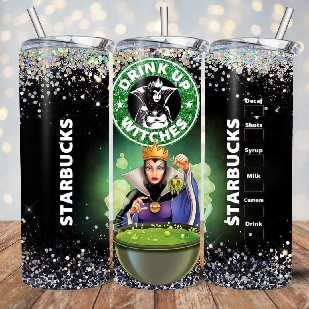 Halloween Coffee Inspired Design 20oz Stainless Steel Tumbler with lid and straw