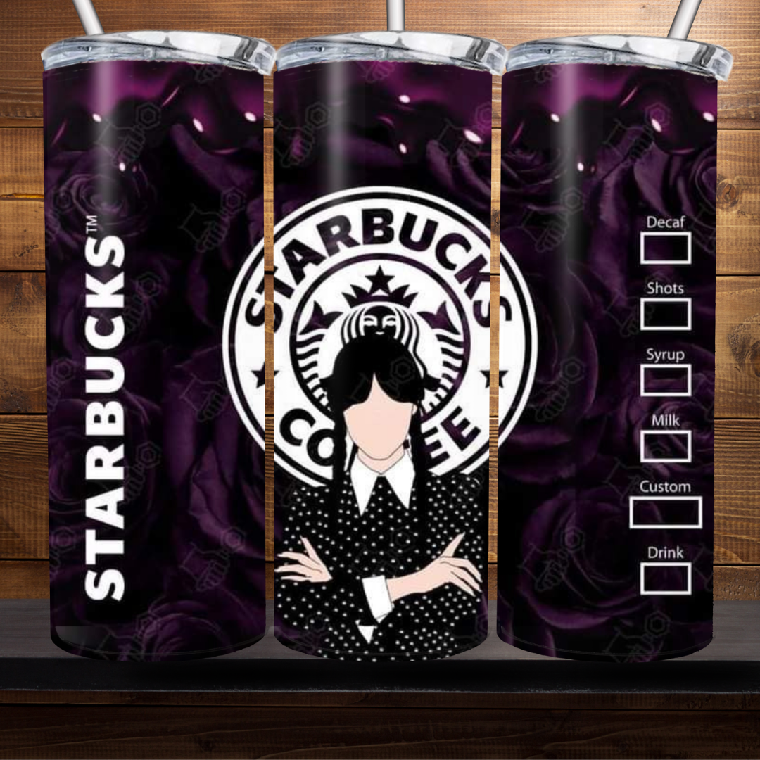 Halloween Coffee Inspired Design 20oz Stainless Steel Tumbler with lid and straw