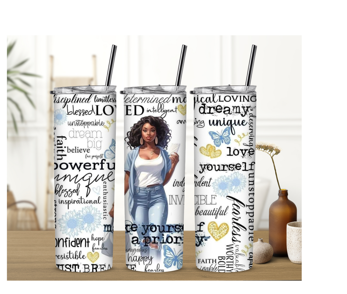 Black Woman Love Yourself Stainless Steel 20oz Tumbler - Irie Vybyz Tees & Thingz