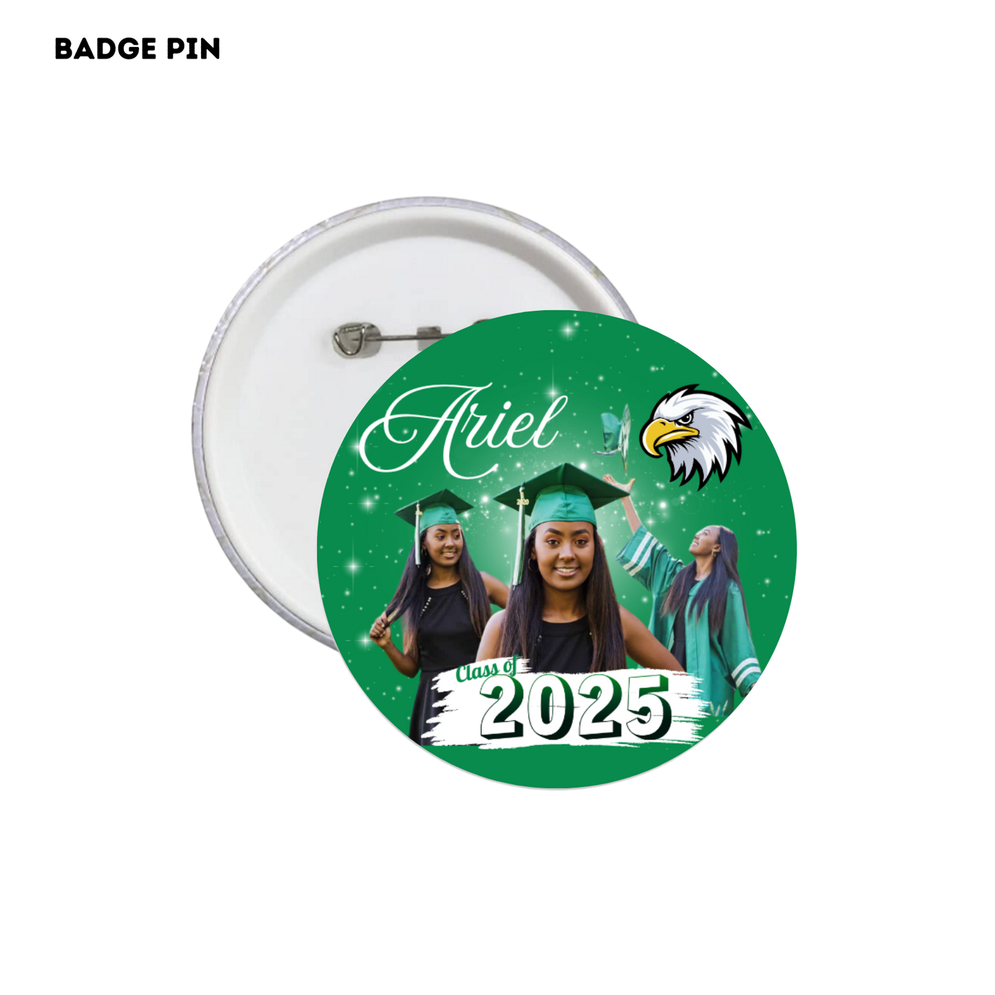 Custom Designed 3-inch Graduation Buttons 🎓