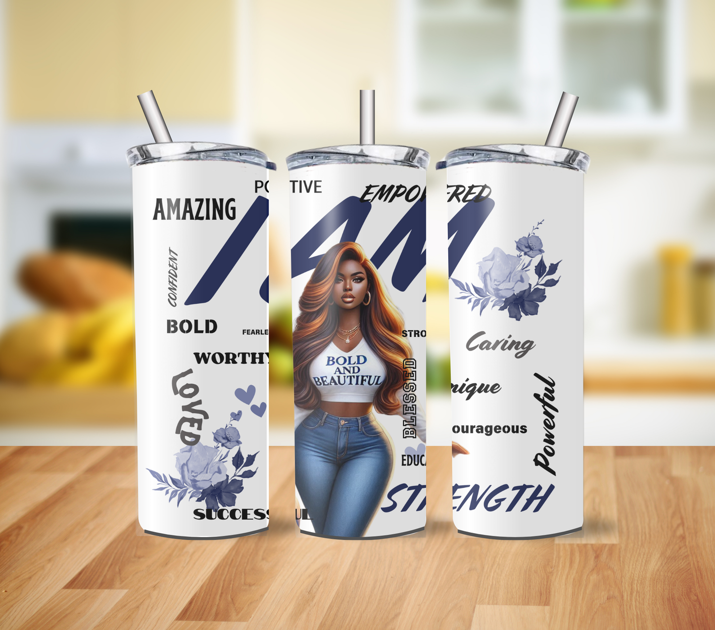 I Am Strength: Tumbler Celebrating Powerful Black Women
