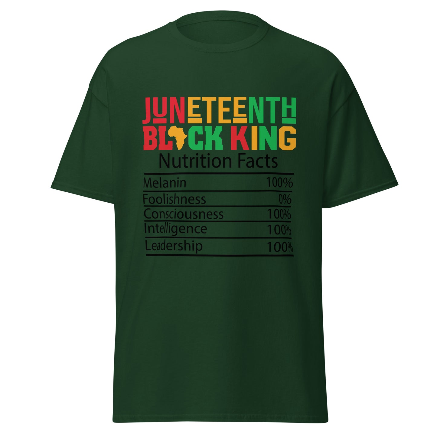 Black King Nutrition Facts Tee – 100% Strength, 0% Apologies