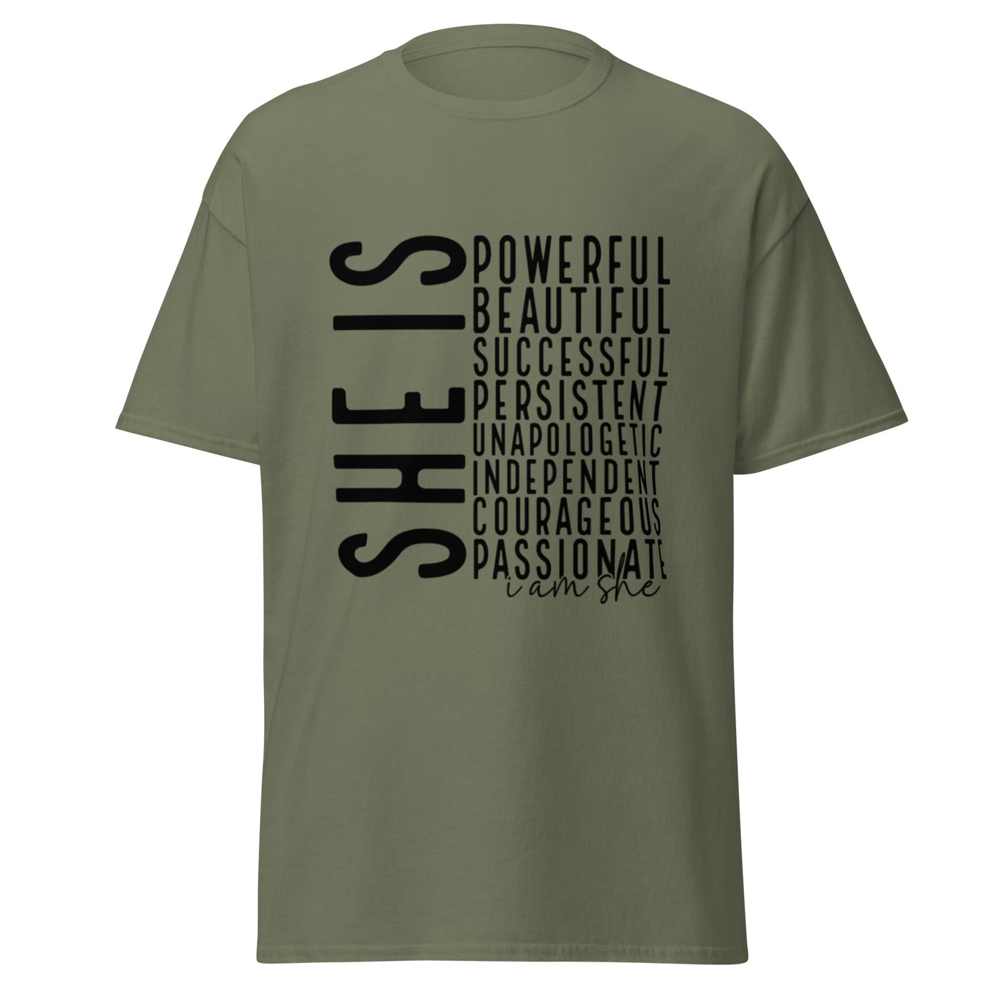 She Is: Empowerment Statement Tee - Celebrate Strength. Wear Confidence.