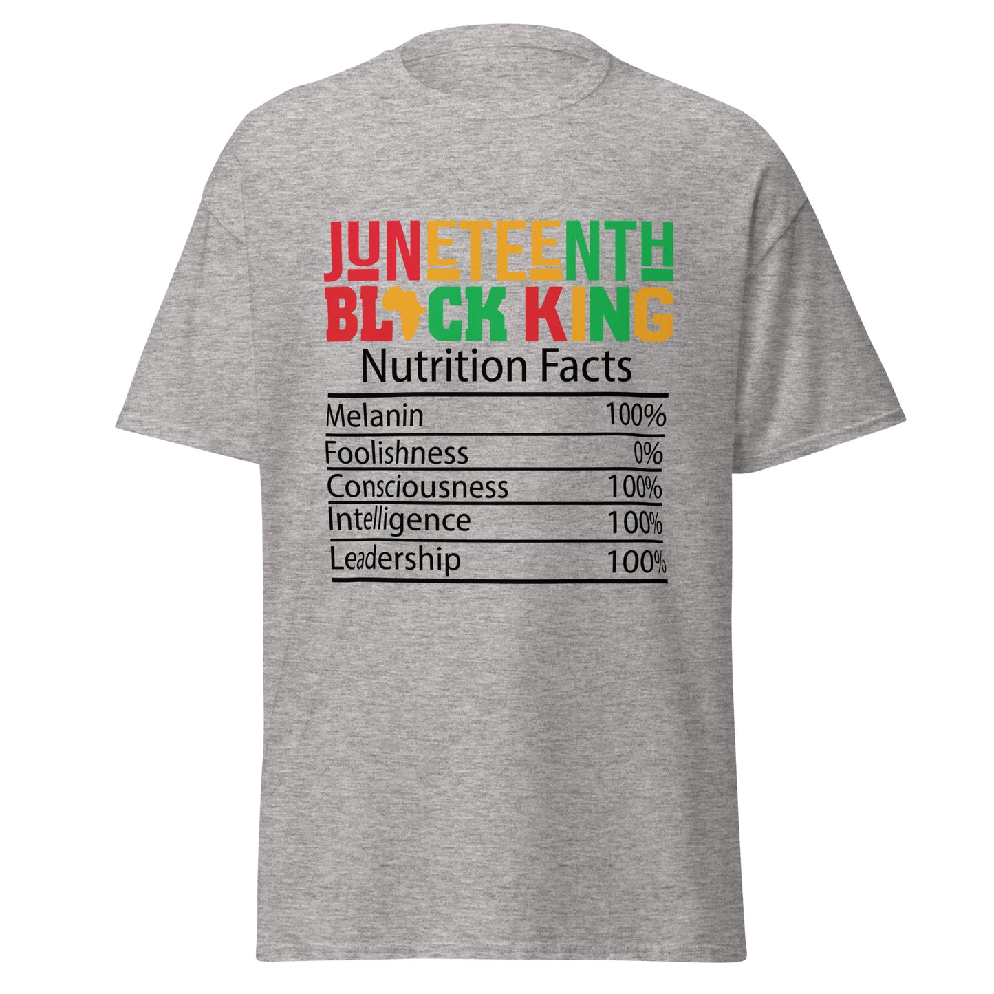 Black King Nutrition Facts Tee – 100% Strength, 0% Apologies