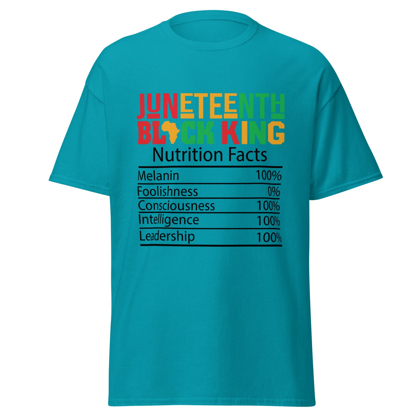 Black King Nutrition Facts Tee – 100% Strength, 0% Apologies