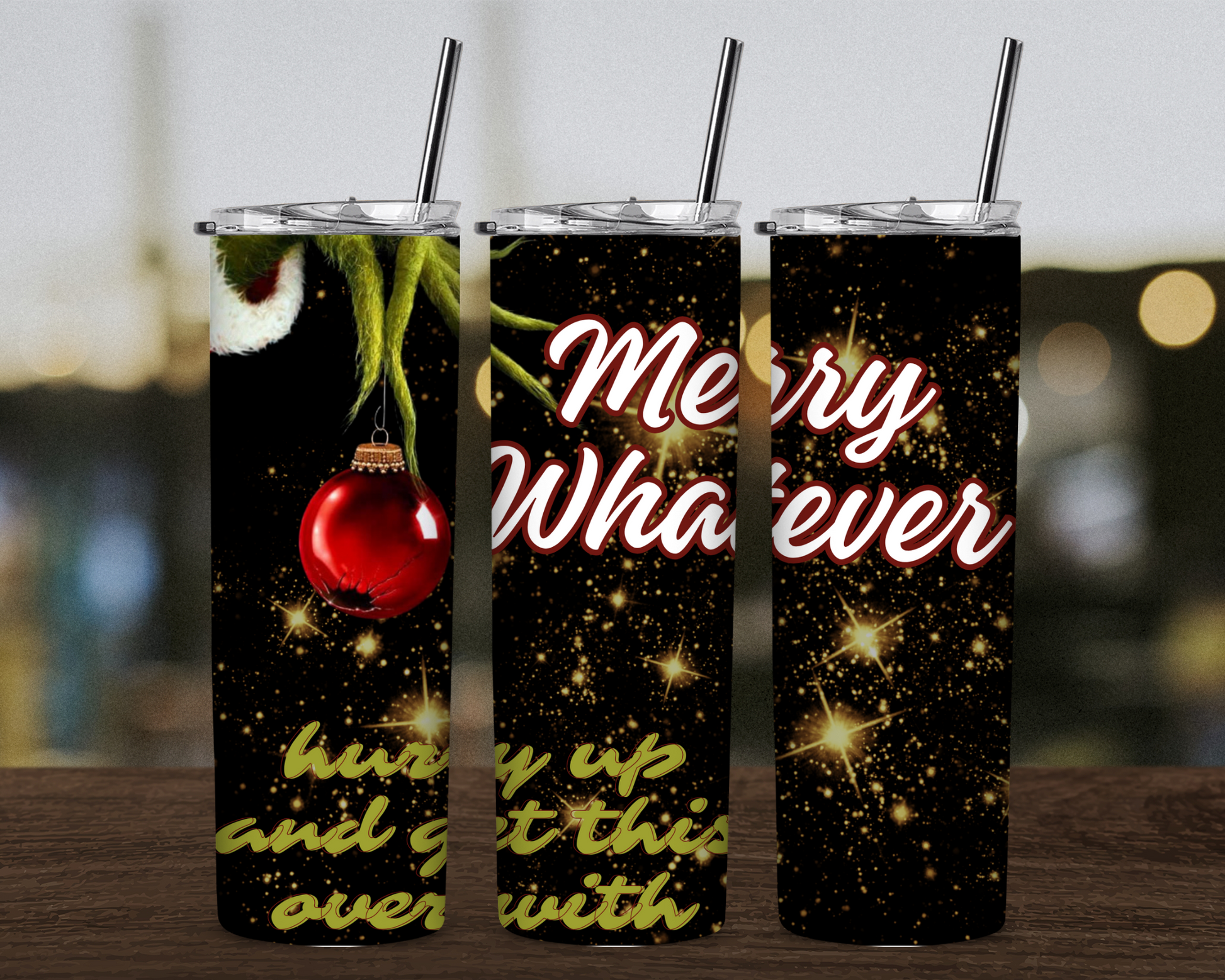 Merry Whatever Christmas Tumbler - Irie Vybyz Tees & Thingz