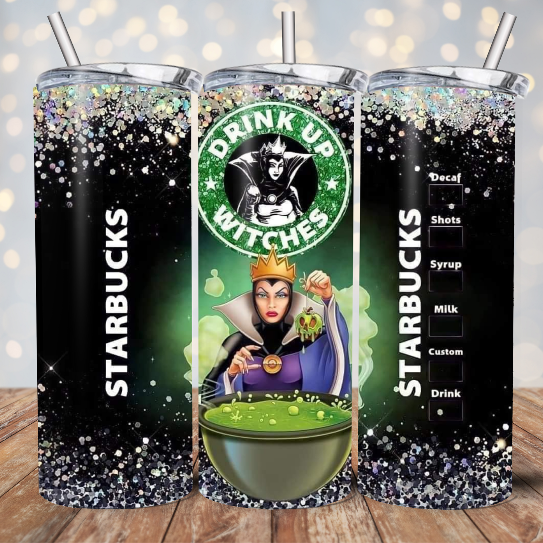 Halloween Coffee Inspired  Design 20oz Stainless Steel Tumbler with lid and straw