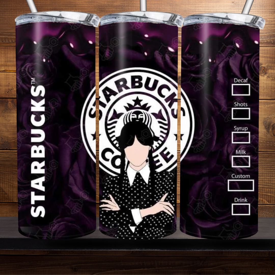 Halloween Coffee Inspired  Design 20oz Stainless Steel Tumbler with lid and straw