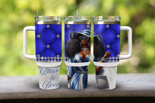 Blessed & Bougie Bling Tumbler – Where Faith Meets Fabulous