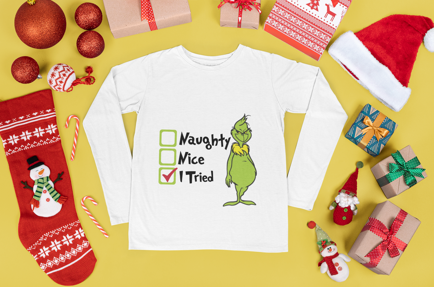 Naughty, Nice, I Tried Grinch List - Irie Vybyz Tees & Thingz