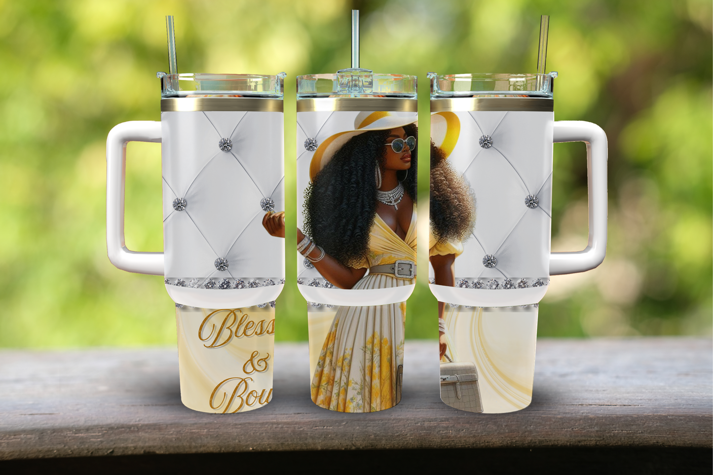 Blessed & Bougie Bling Tumbler – Where Faith Meets Fabulous