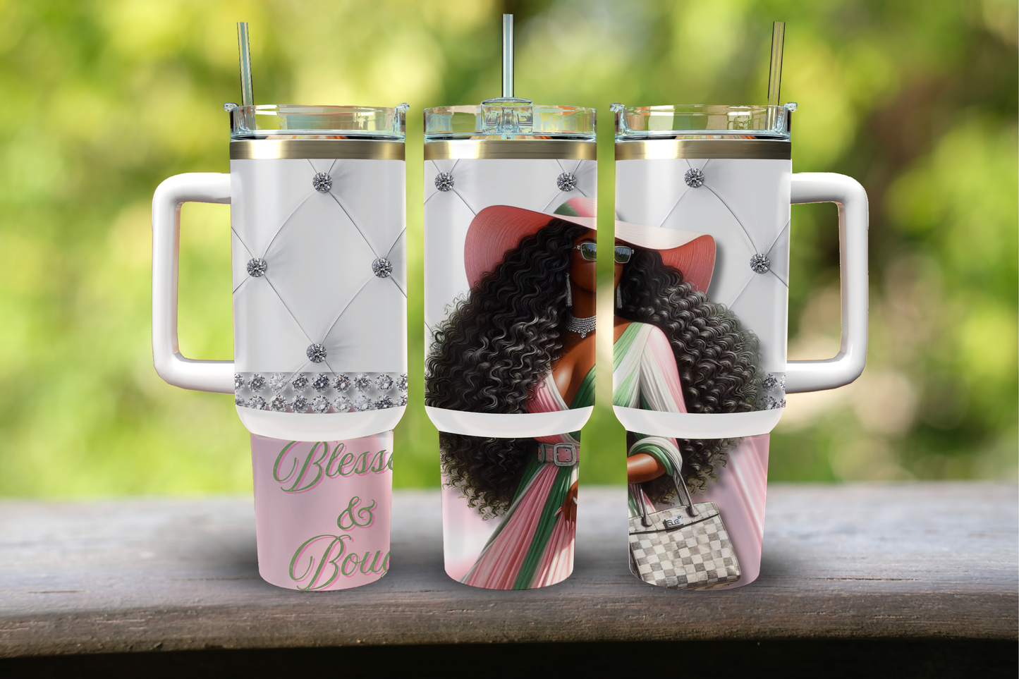 Blessed & Bougie Bling Tumbler – Where Faith Meets Fabulous