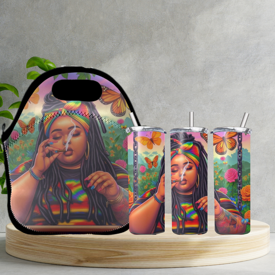 Radiant Sips for Black Women Collection -20oz Skinny Tumbler and Zippered Lunch Tote