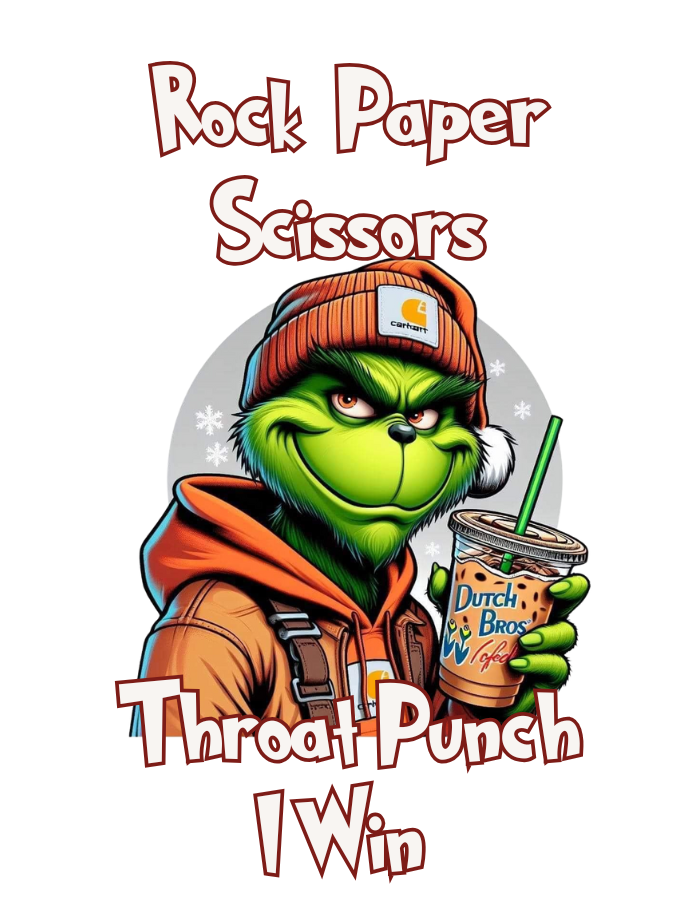 Rock, Paper Scissors, Throat Punch Grinch Sweatshirt/Pullover/Zip Up Hoodie