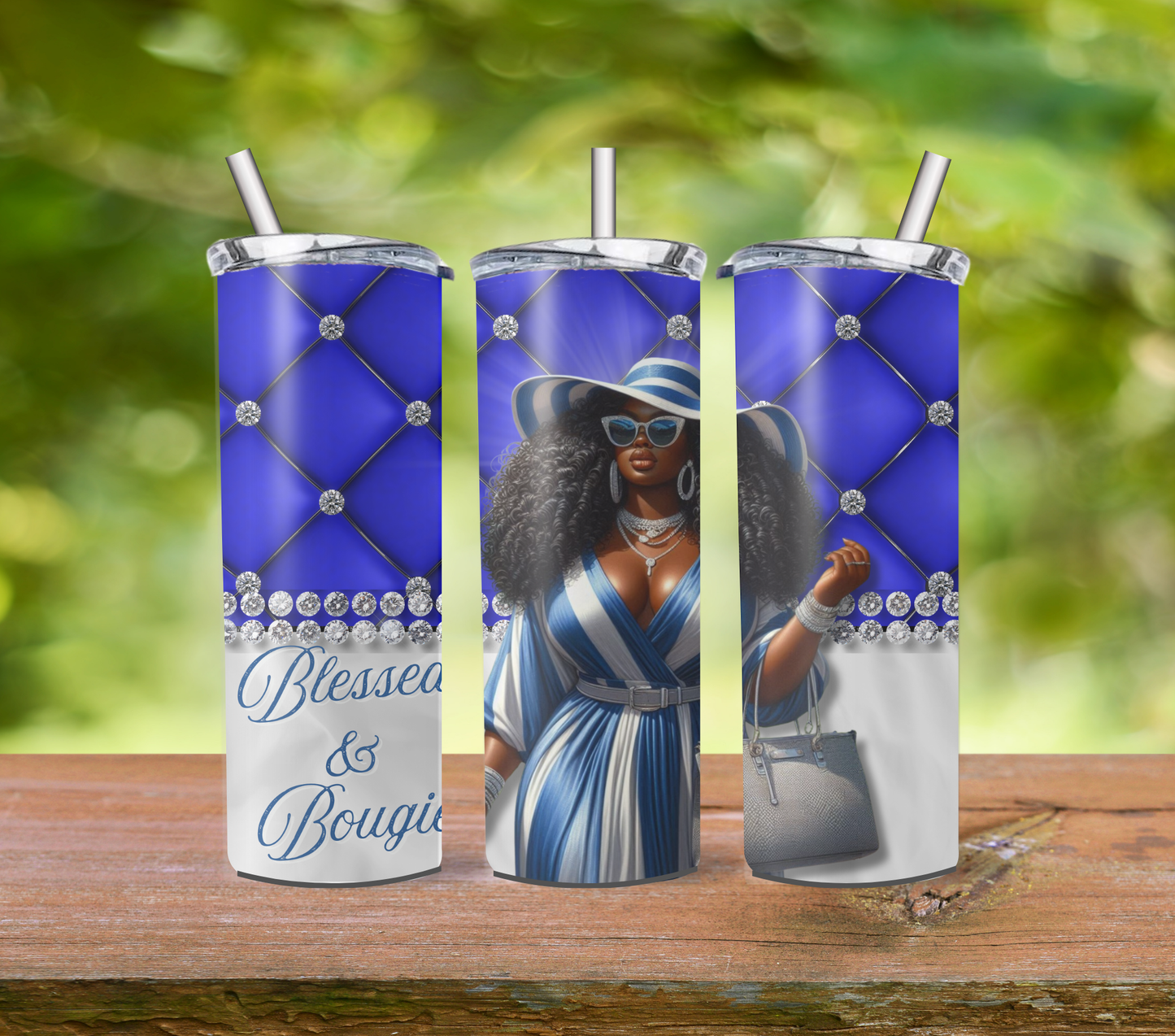 Blessed & Bougie Bling Tumbler – Where Faith Meets Fabulous