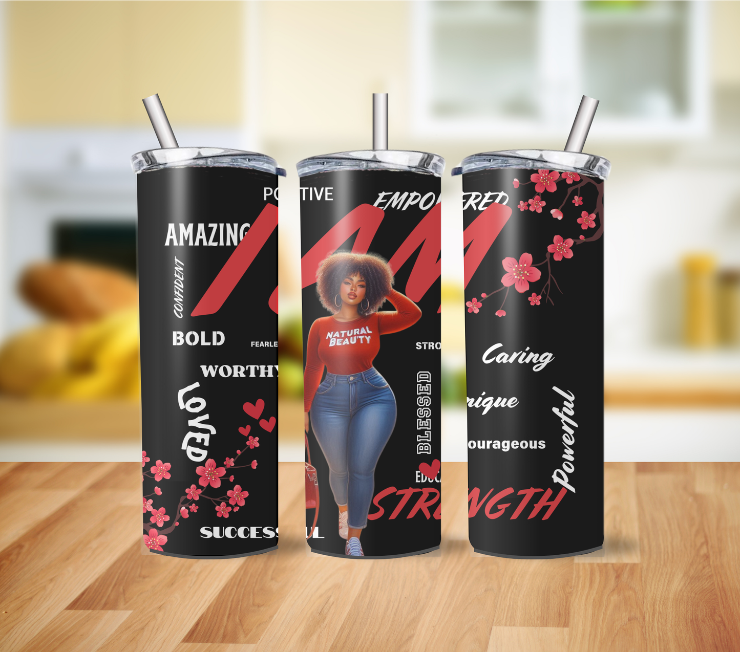 I Am Strength Mug and Tumbler Set Celebrating Powerful Black Women