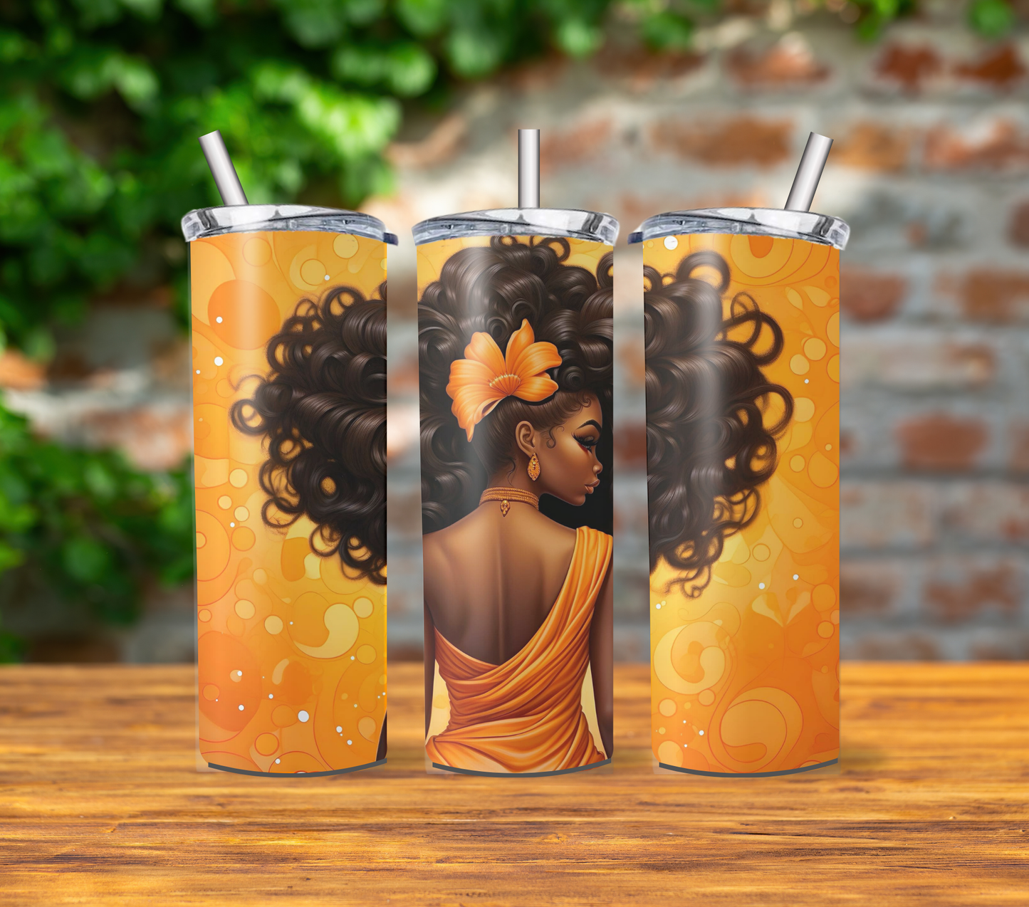 Radiant Sips for Black Women 20oz Stainless Steel Tumbler with lid and straw