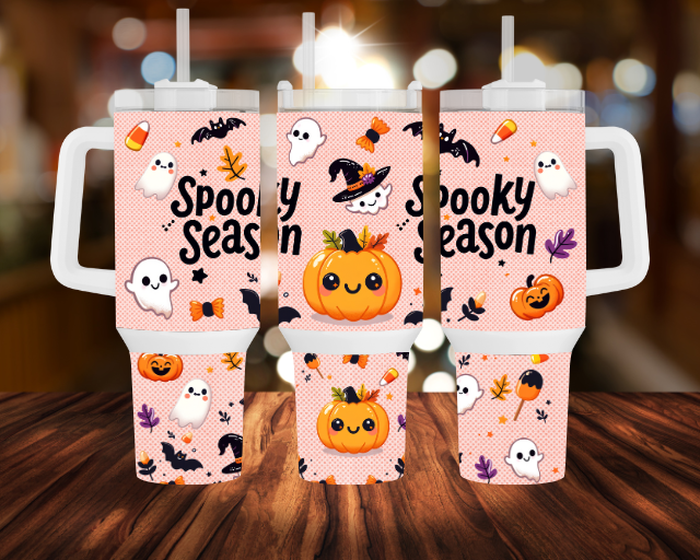 Halloween 40oz Stainless Steel Tumblers with Handle, Lid and Straw