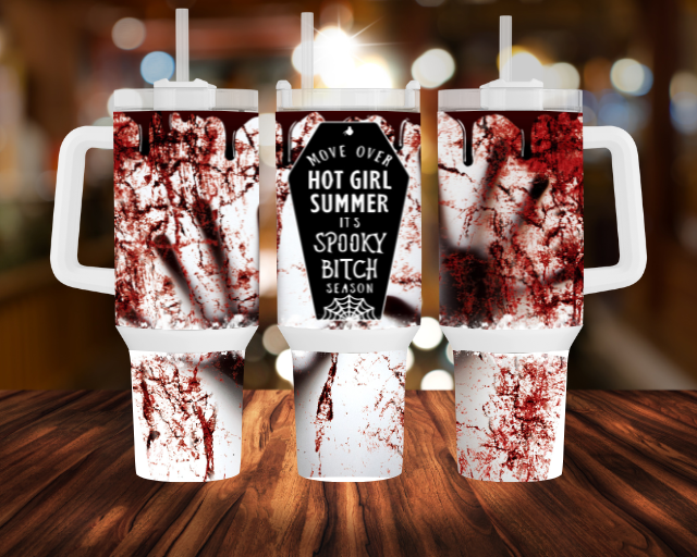 Halloween 40oz Stainless Steel Tumblers with Handle, Lid and Straw