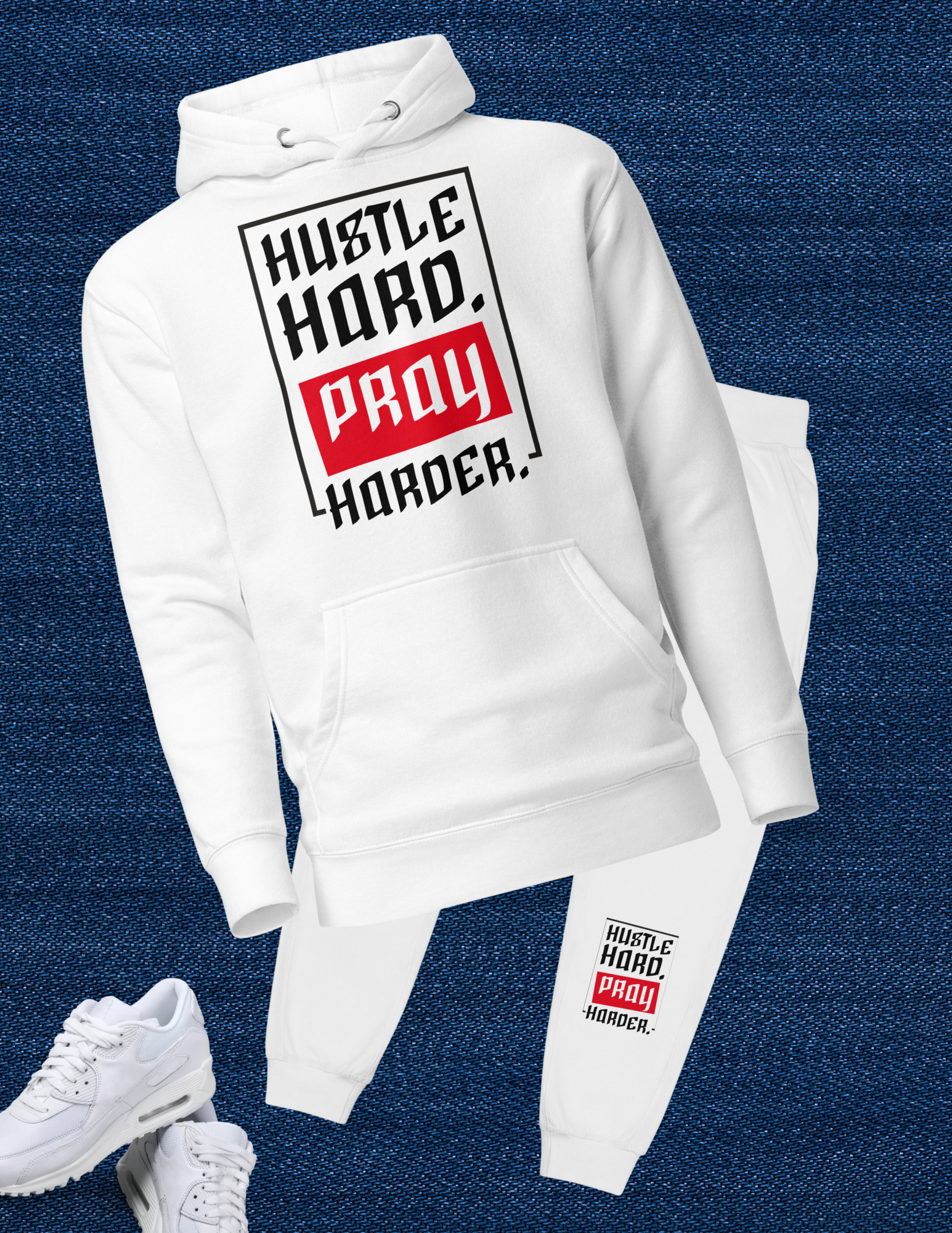 Hustle Hard Pray Harder Unisex Jogger Set - Irie Vybyz Tees & Thingz