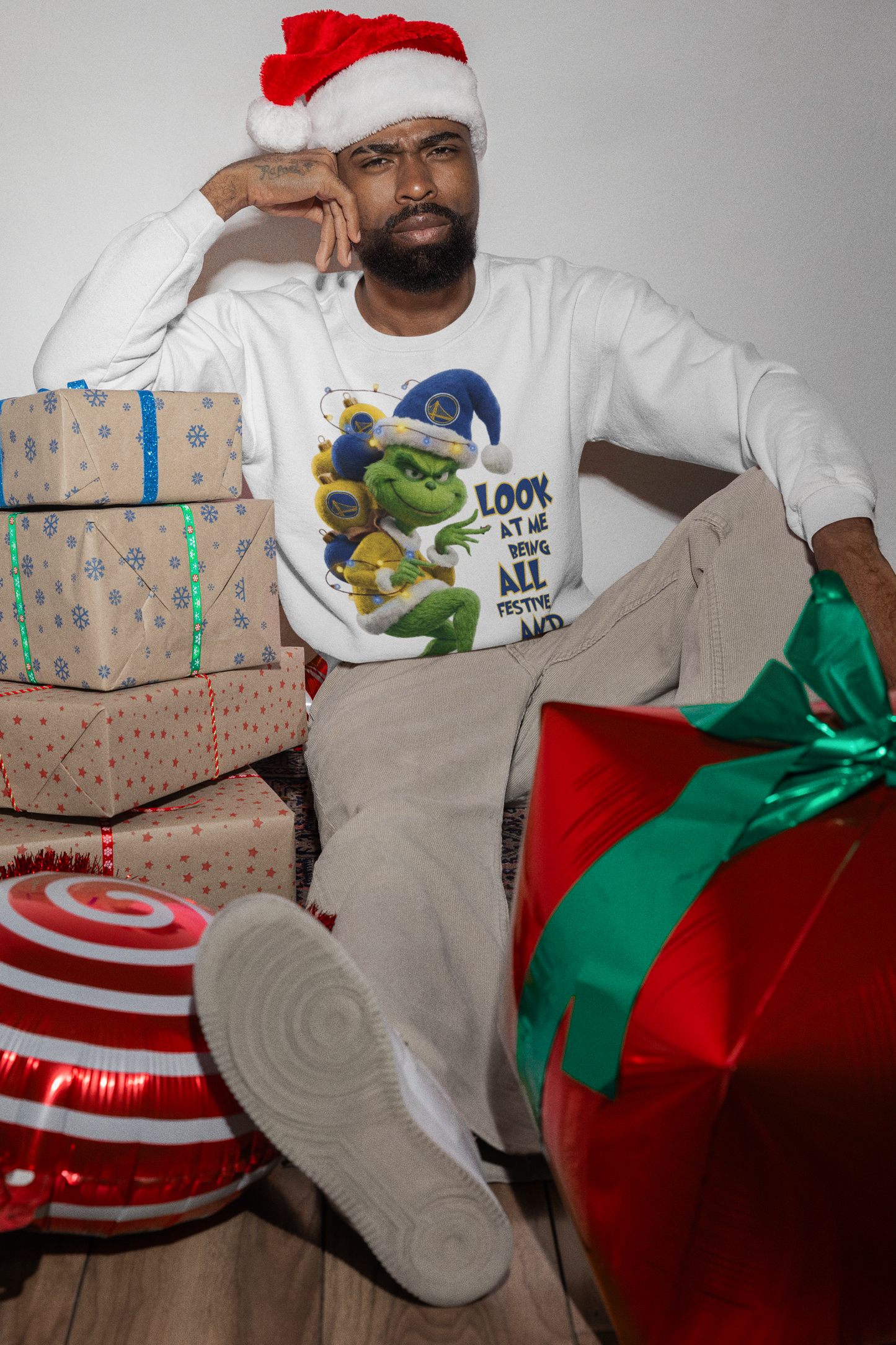 Festive Sports Grinch Sweatshirt – Custom Team Edition