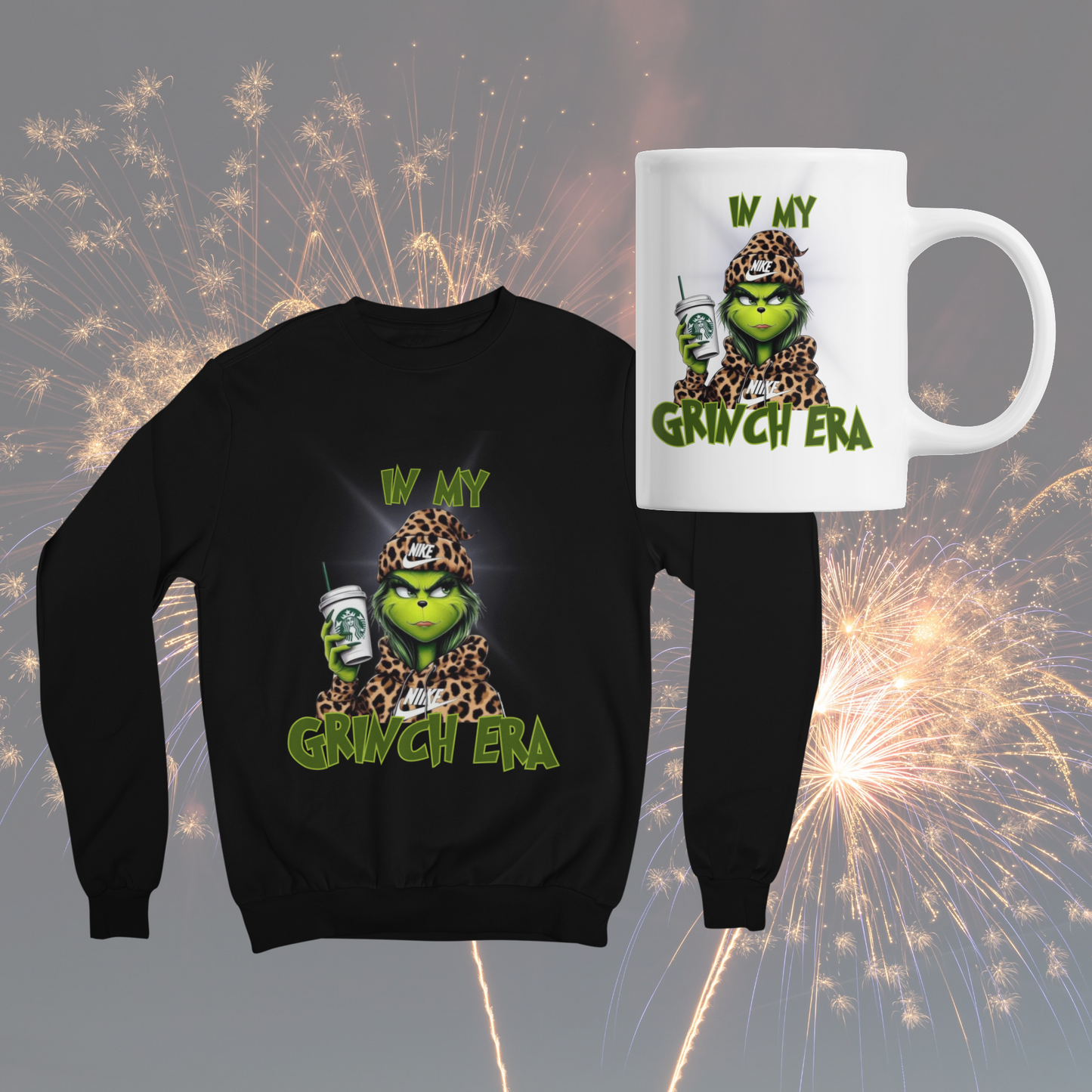 In My Grinch Era Sweatshirt/Pullover/Zip Up Hoodie AND Coffee Mug Gift Set