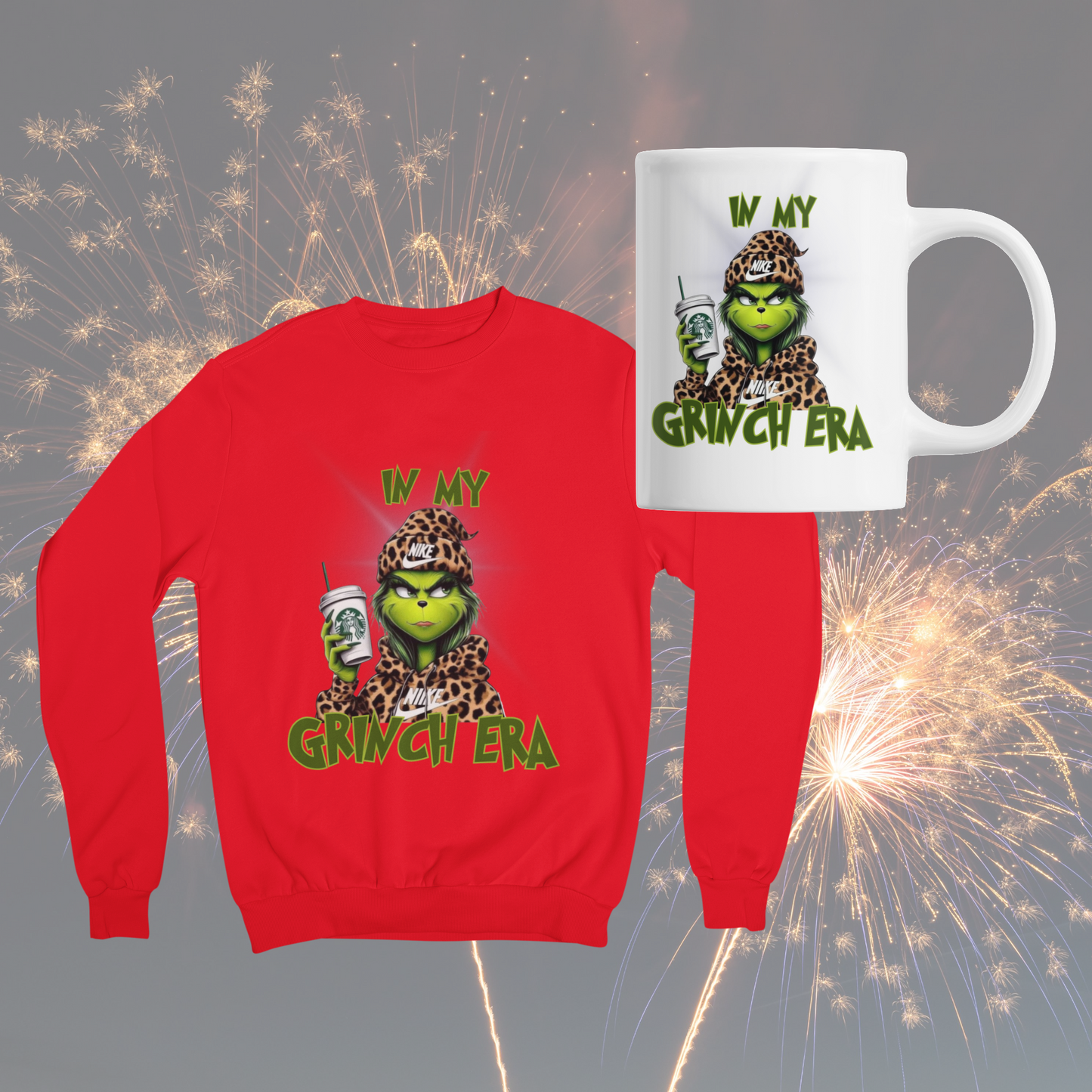 In My Grinch Era Sweatshirt/Pullover/Zip Up Hoodie AND Coffee Mug Gift Set