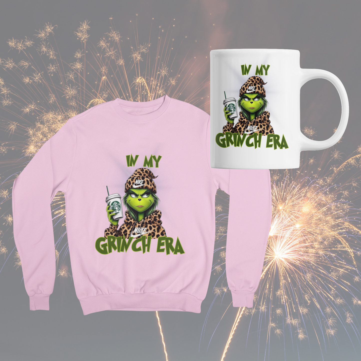 In My Grinch Era Sweatshirt/Pullover/Zip Up Hoodie AND Coffee Mug Gift Set