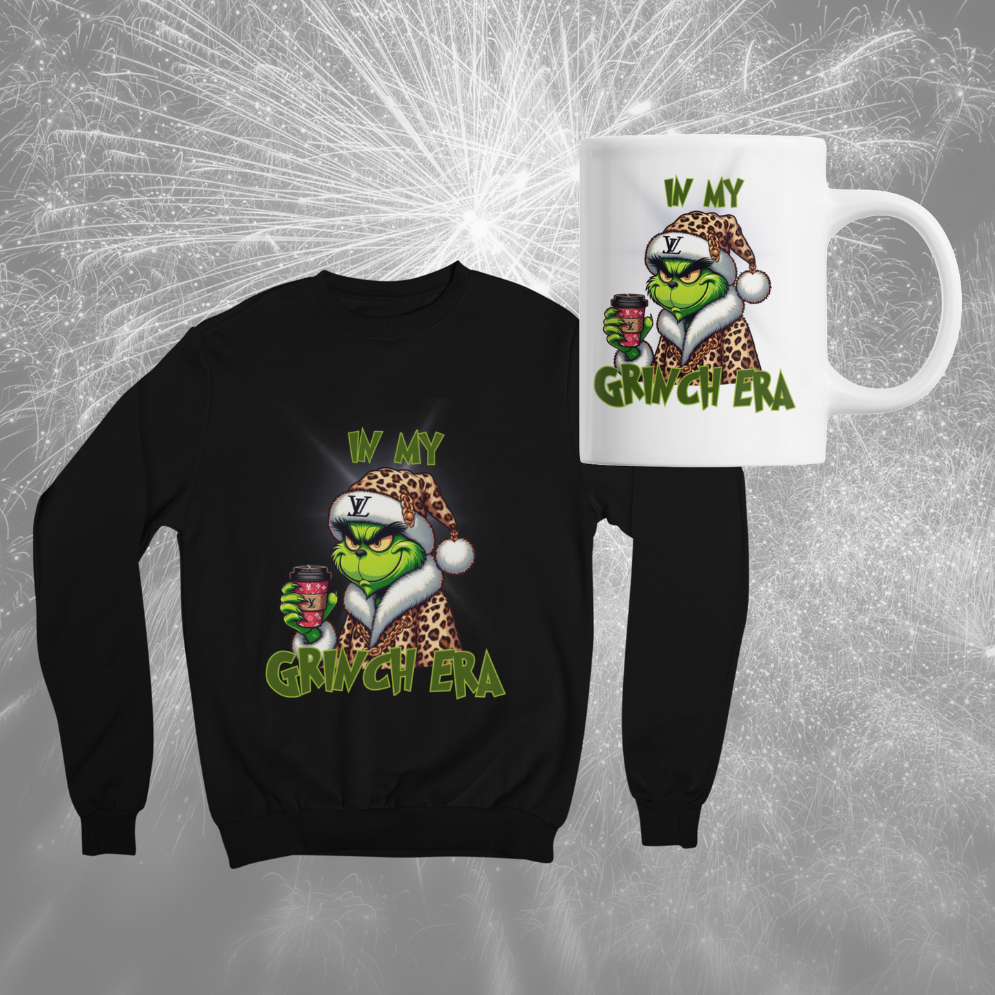 In My Grinch Era Sweatshirt/Pullover/Zip Up Hoodie AND Coffee Mug Gift Set