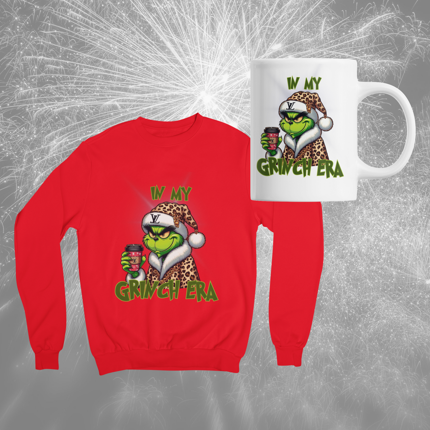 In My Grinch Era Sweatshirt/Pullover/Zip Up Hoodie AND Coffee Mug Gift Set