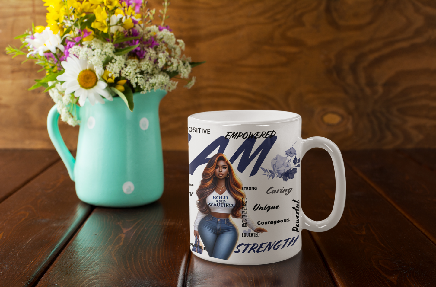 I Am Strength Mug and Tumbler Set Celebrating Powerful Black Women