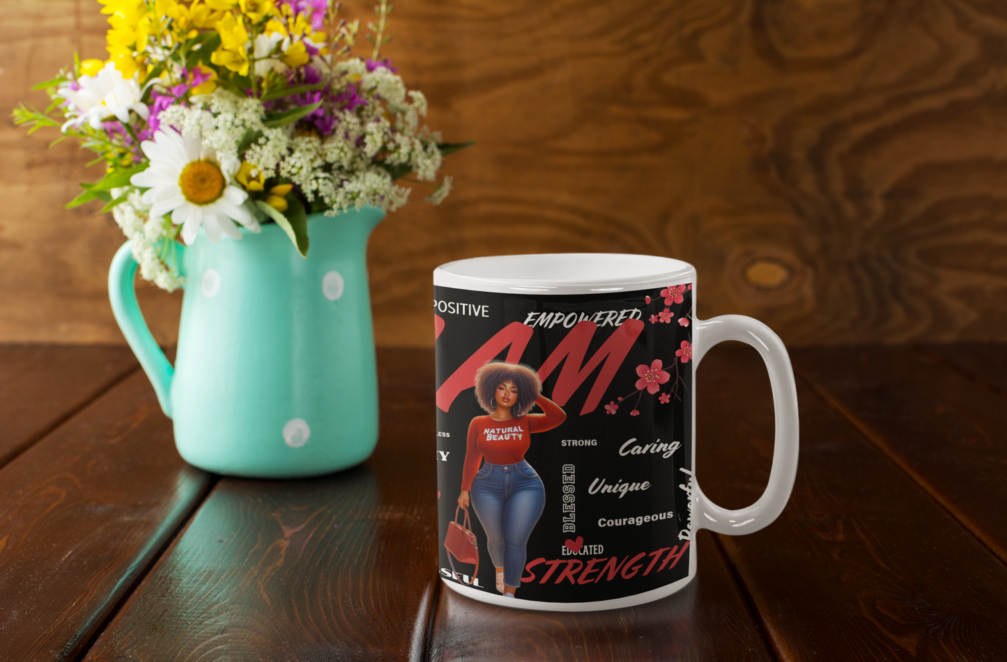 I Am Strength Mug and Tumbler Set Celebrating Powerful Black Women