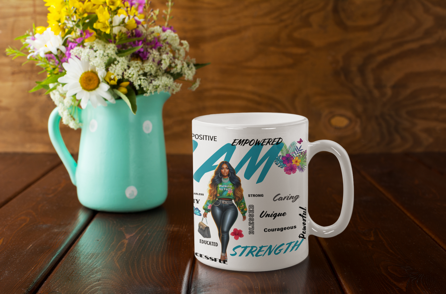 I Am Strength Mug and Tumbler Set Celebrating Powerful Black Women