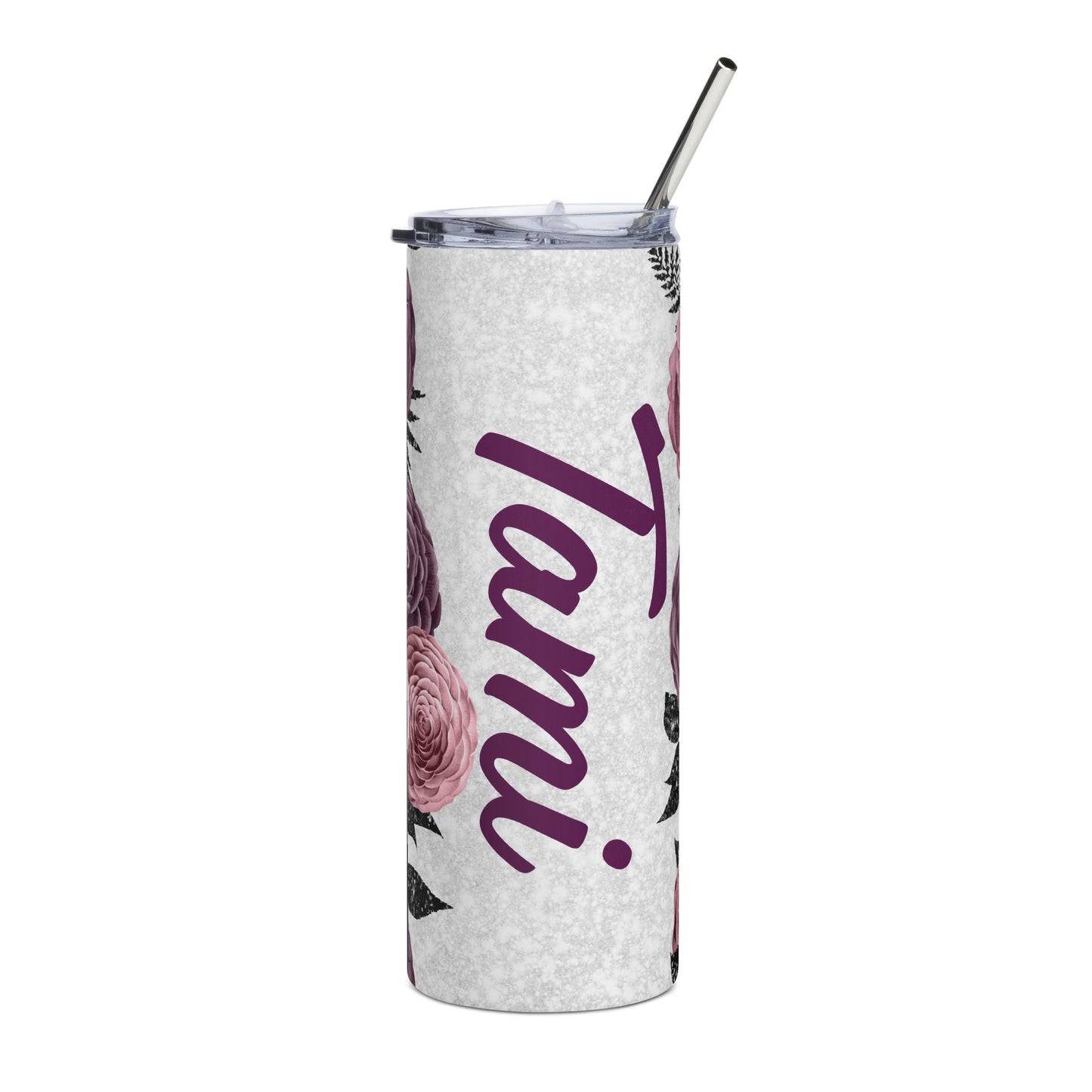 Personalized Floral Tumbler - Irie Vybyz Tees & Thingz