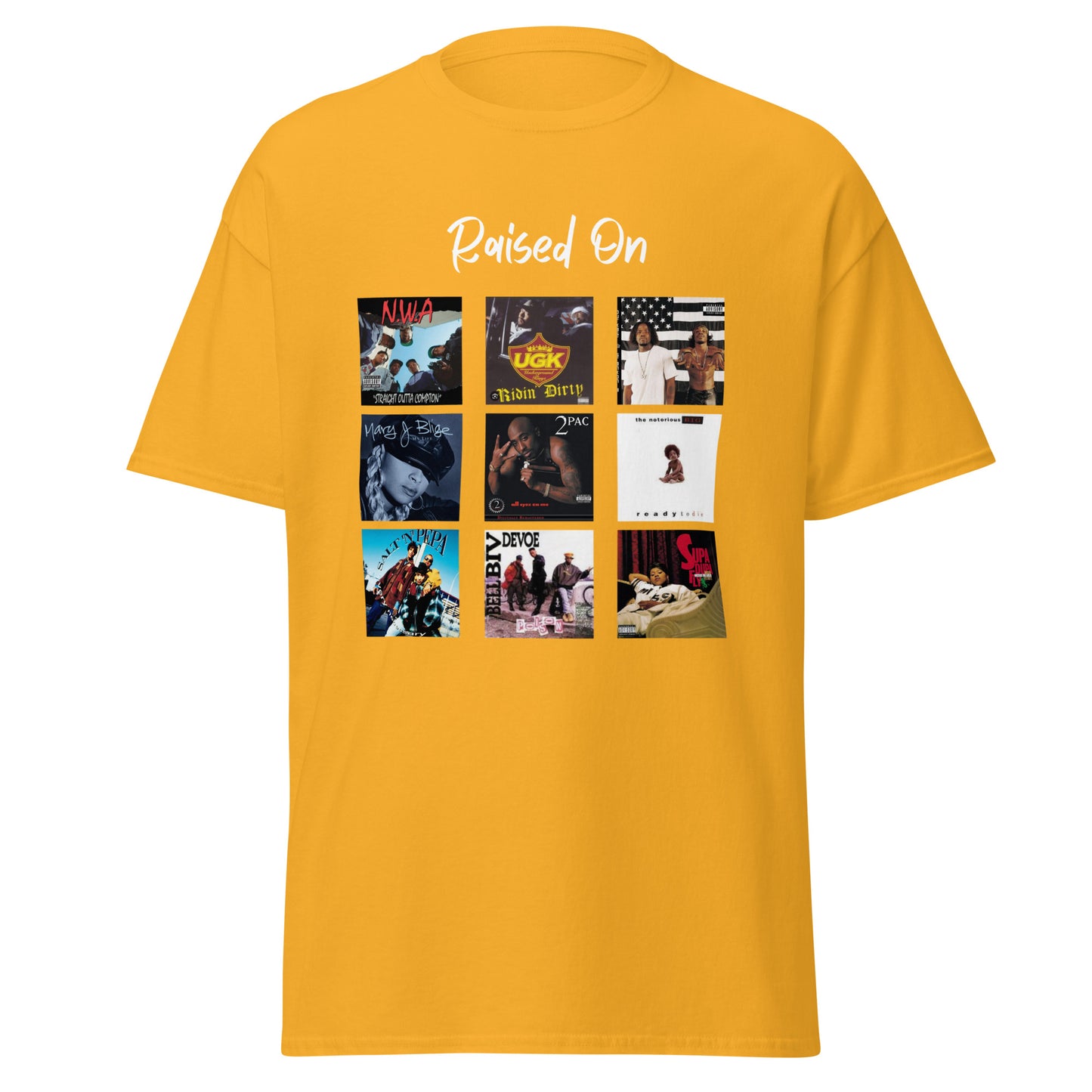 Raised On 90s Hip Hop Album Cover 100% Cotton T-Shirt