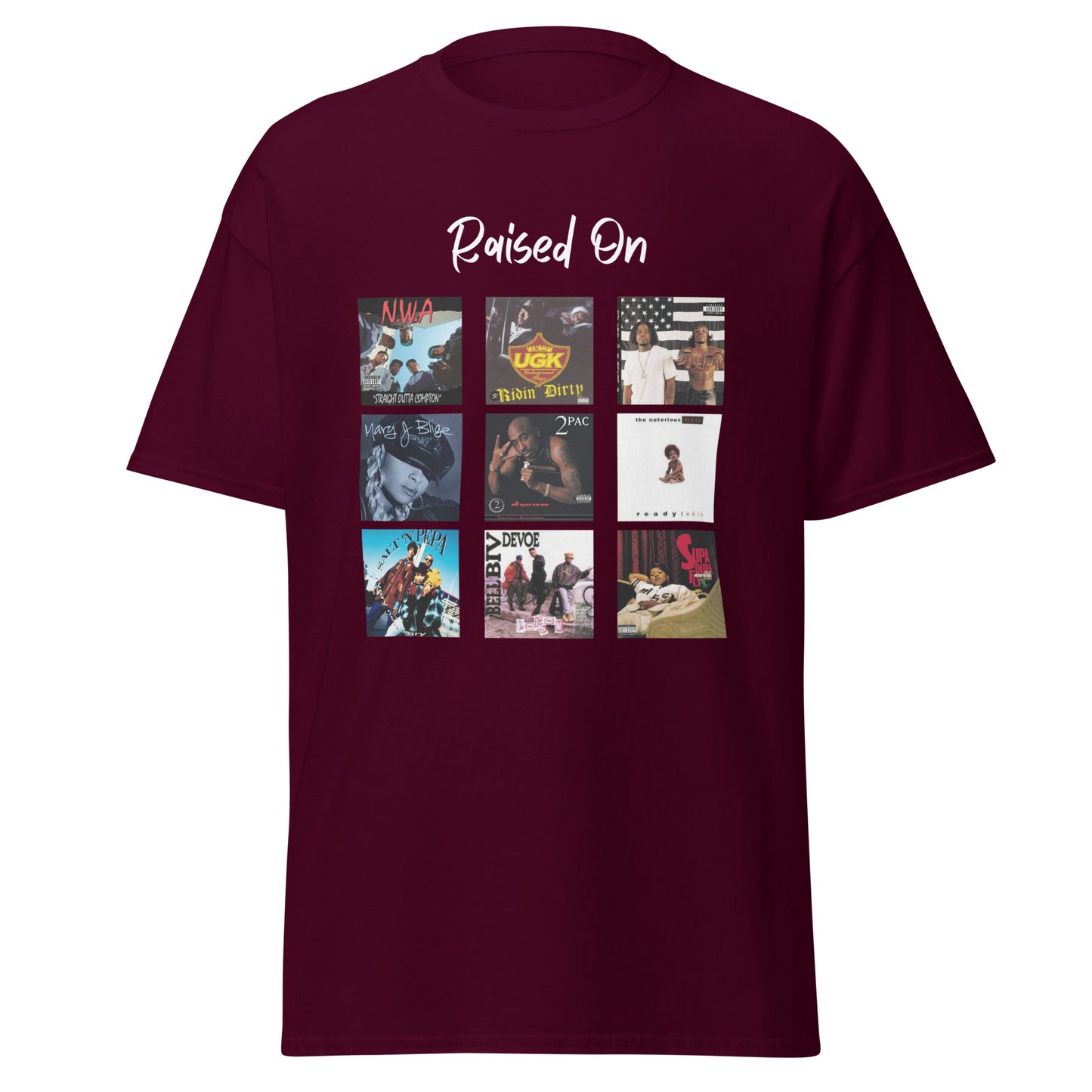 Raised On 90s Hip Hop Album Cover 100% Cotton T-Shirt