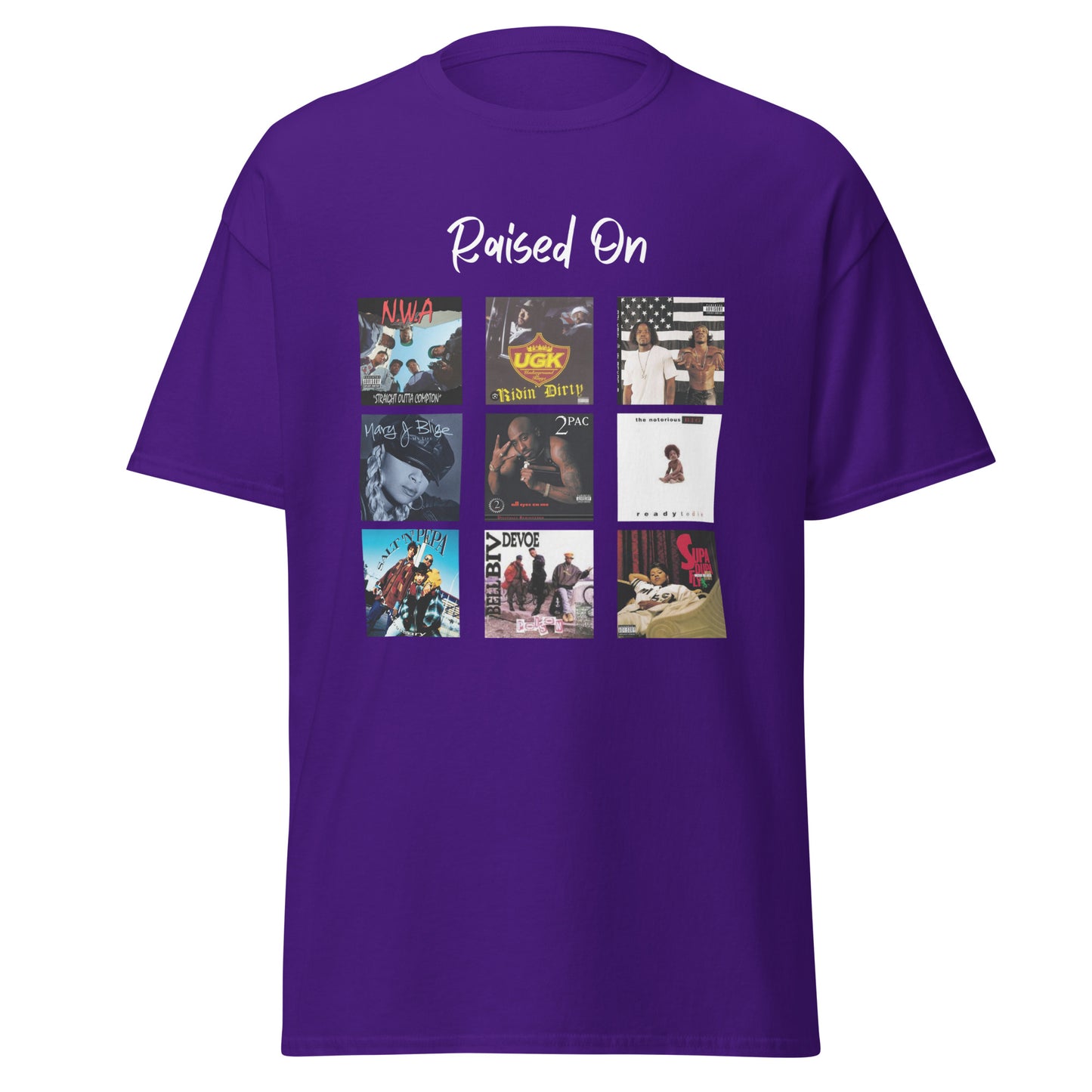 Raised On 90s Hip Hop Album Cover 100% Cotton T-Shirt