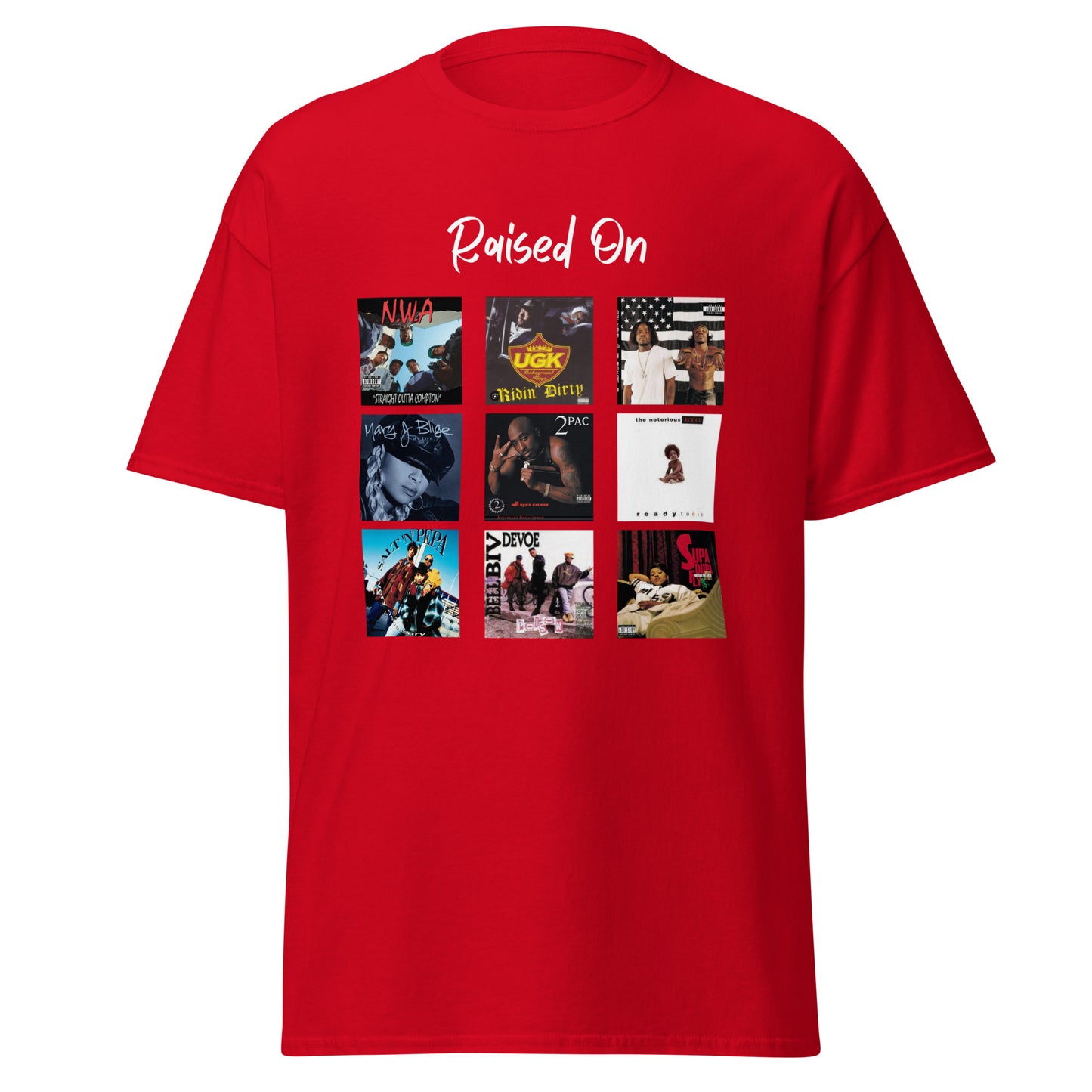 Raised On 90s Hip Hop Album Cover 100% Cotton T-Shirt