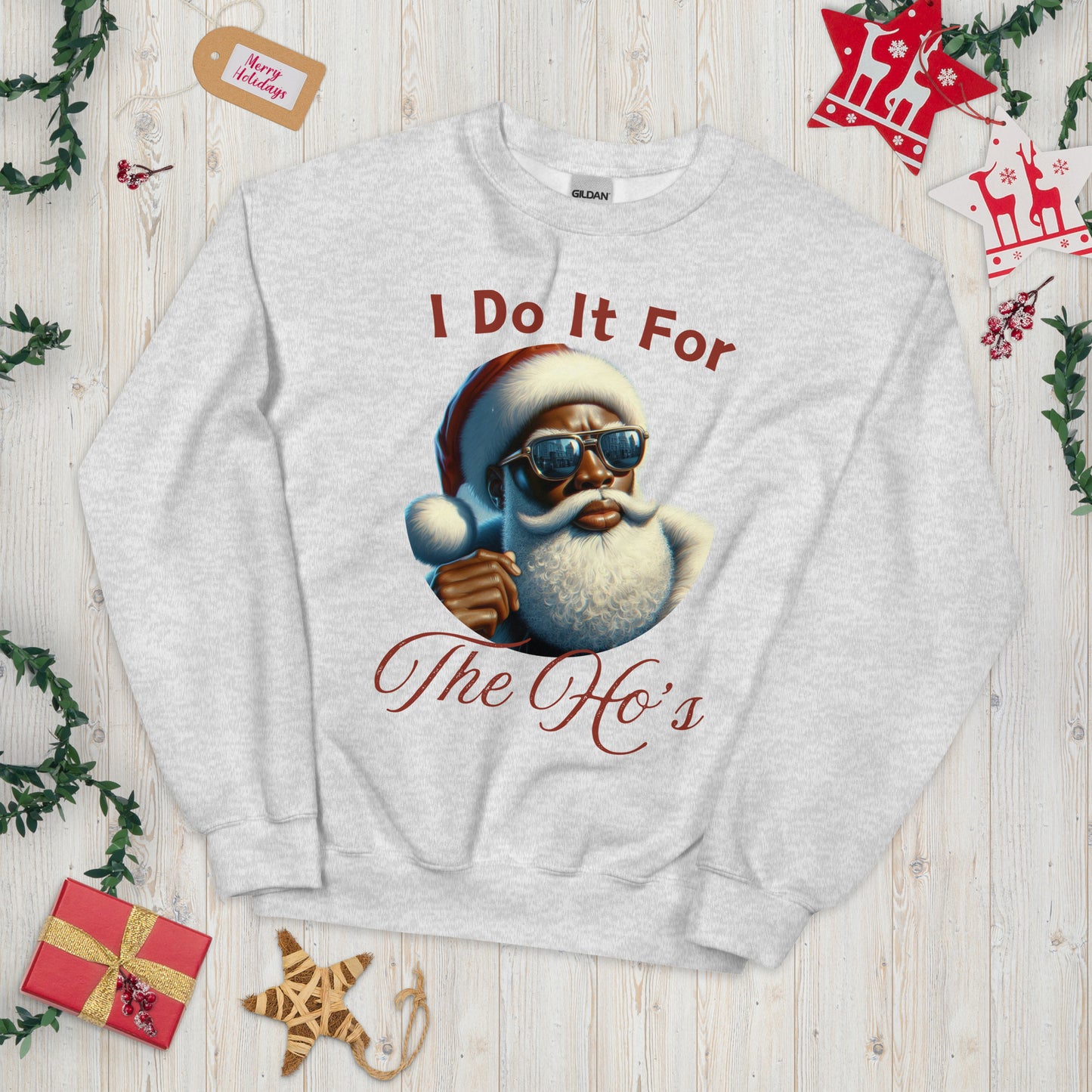 I Do It For the Ho's Black Santa Sweatshirt/Hoodie/Tee