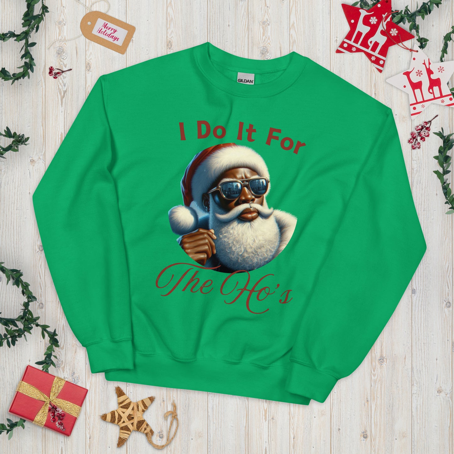 I Do It For the Ho's Black Santa Sweatshirt/Hoodie/Tee