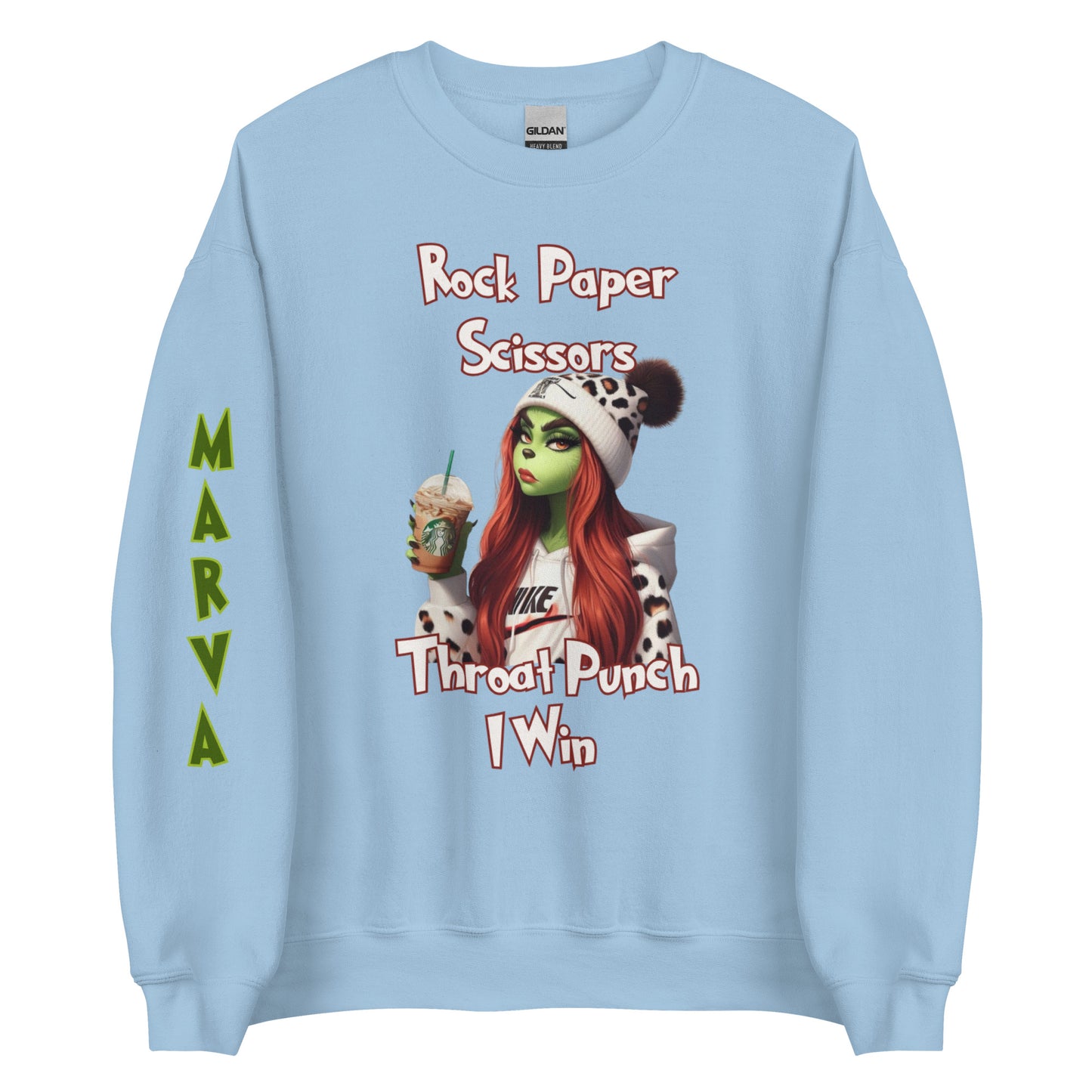 Rock, Paper Scissors, Throat Punch Grinch Sweatshirt/Pullover/Zip Up Hoodie