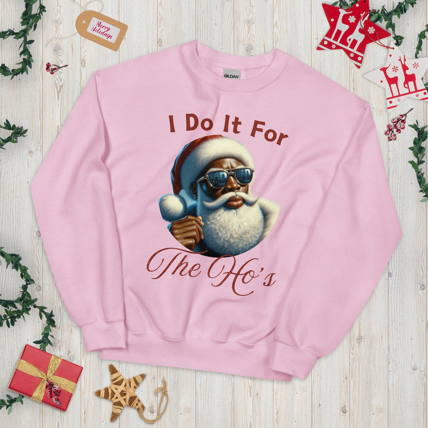 I Do It For the Ho's Black Santa Sweatshirt/Hoodie/Tee