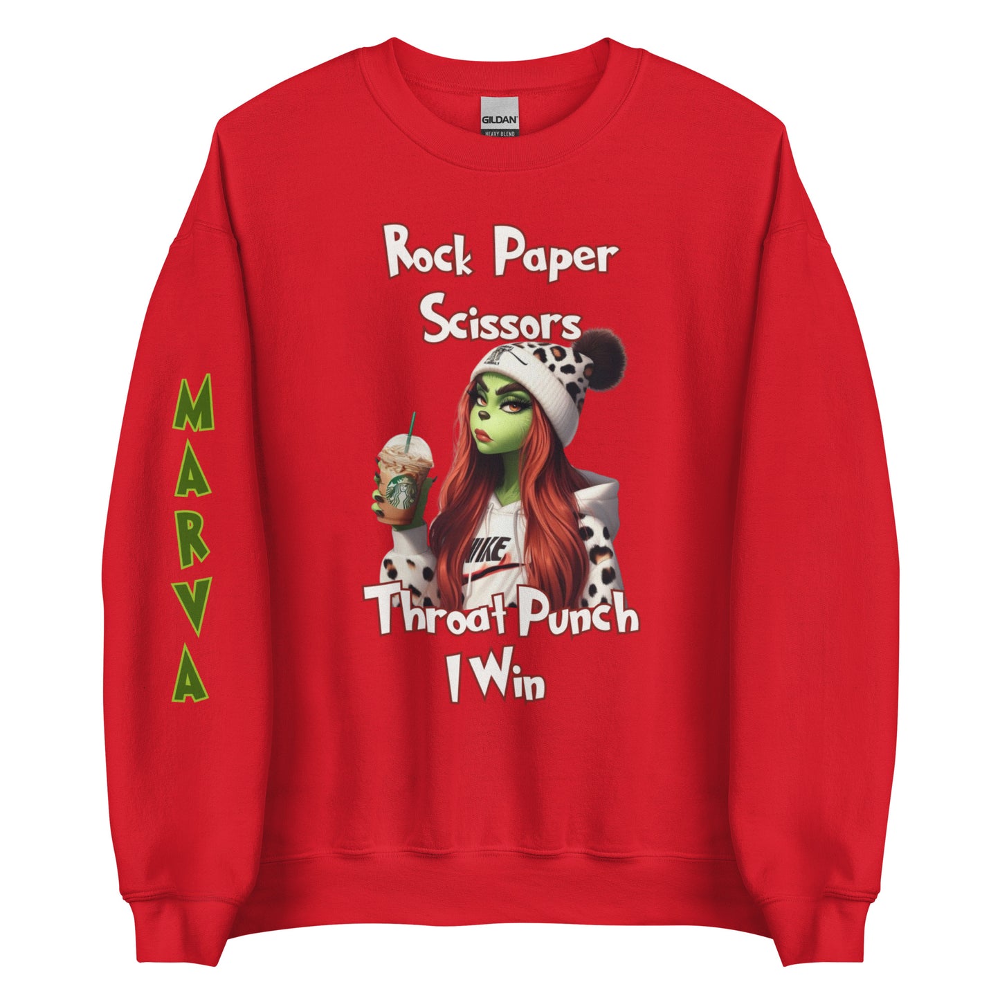 Rock, Paper Scissors, Throat Punch Grinch Sweatshirt/Pullover/Zip Up Hoodie