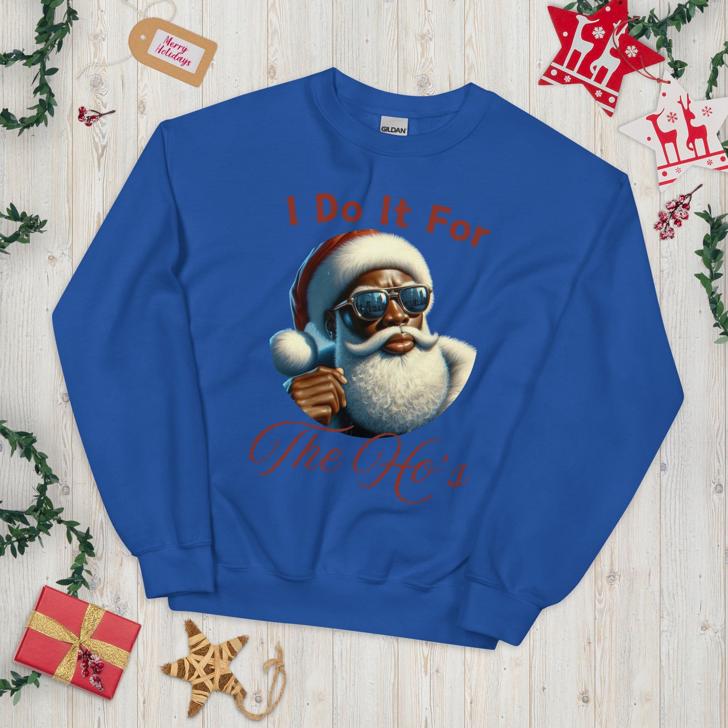 I Do It For the Ho's Black Santa Sweatshirt/Hoodie/Tee