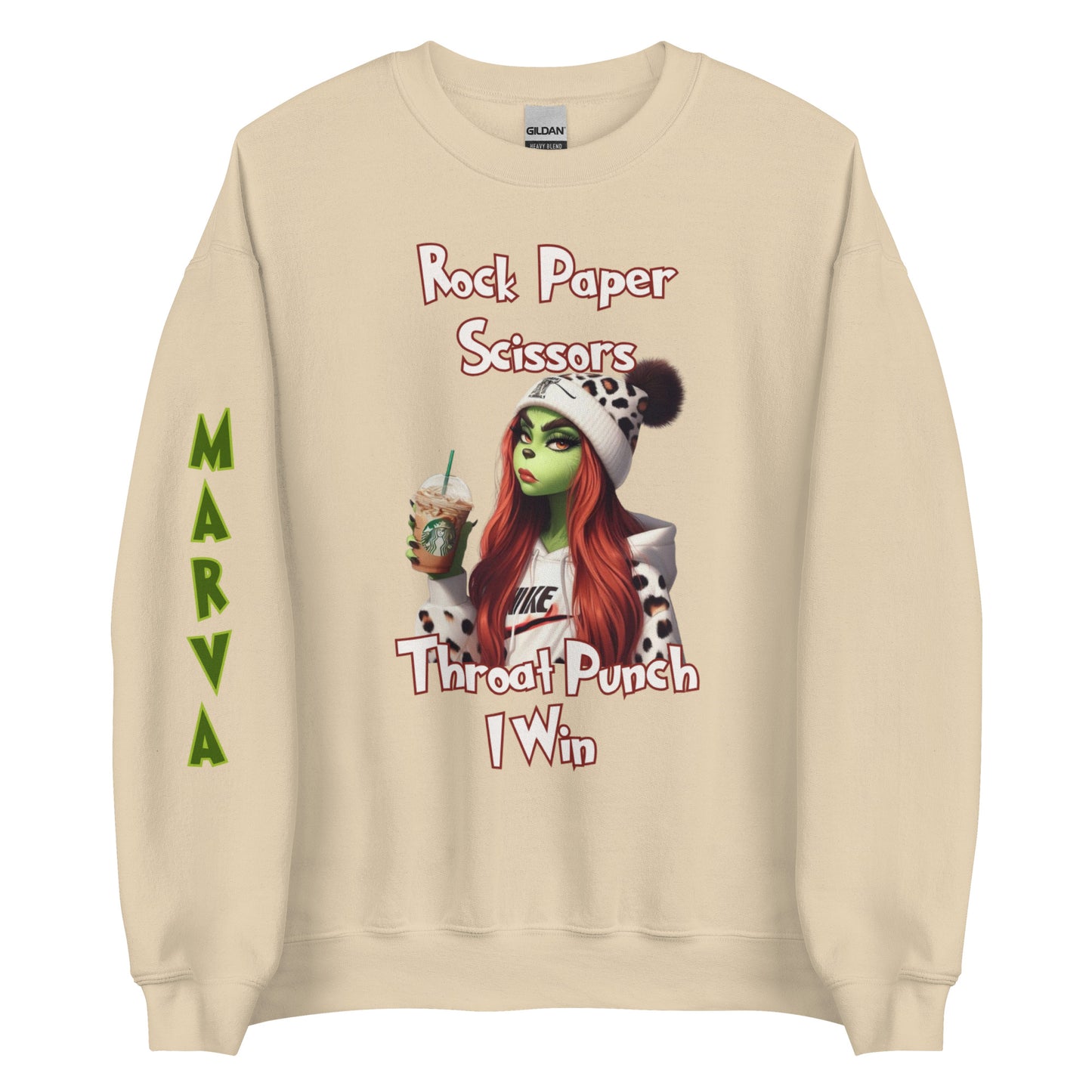 Rock, Paper Scissors, Throat Punch Grinch Sweatshirt/Pullover/Zip Up Hoodie