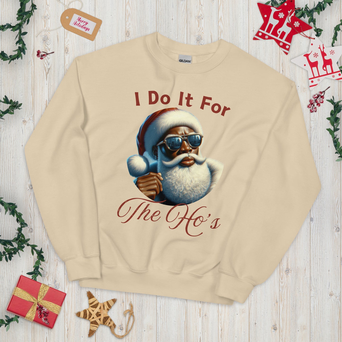 I Do It For the Ho's Black Santa Sweatshirt/Hoodie/Tee