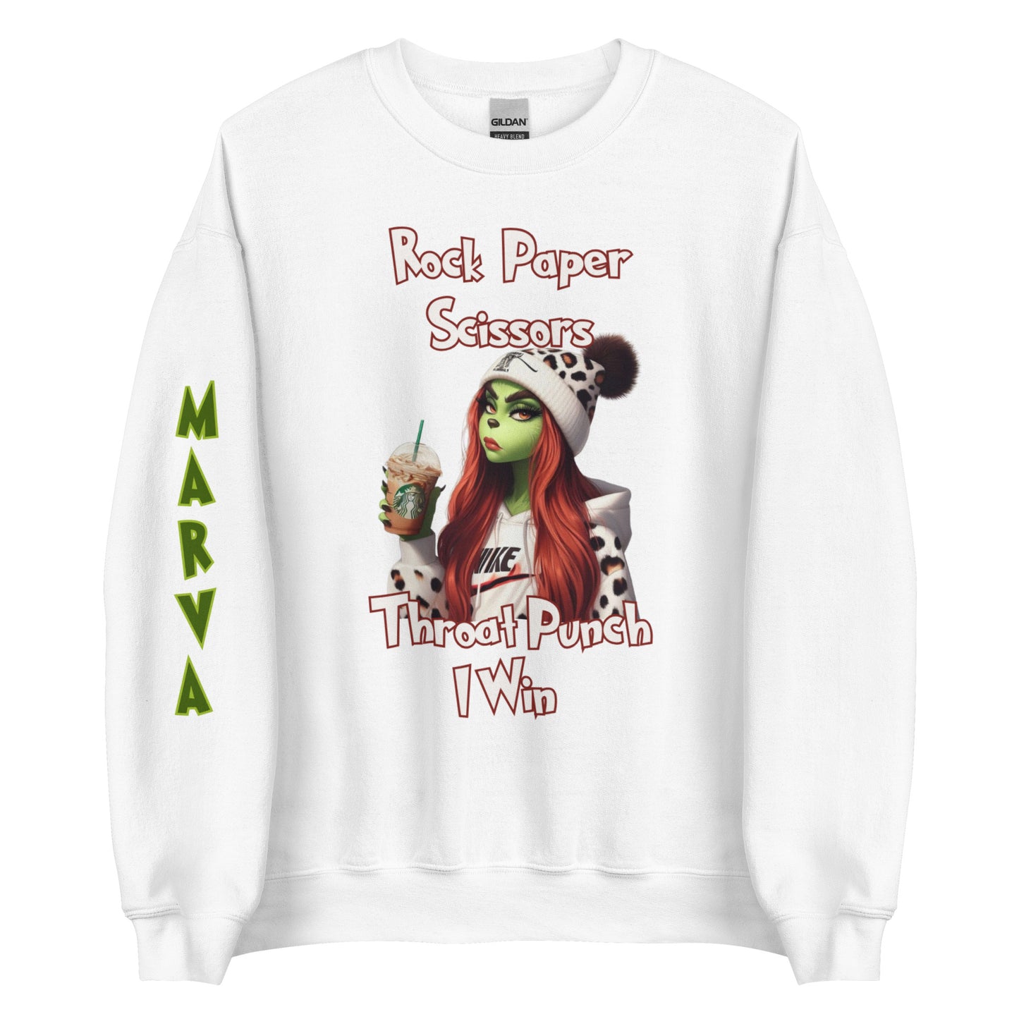 Rock, Paper Scissors, Throat Punch Grinch Sweatshirt/Pullover/Zip Up Hoodie