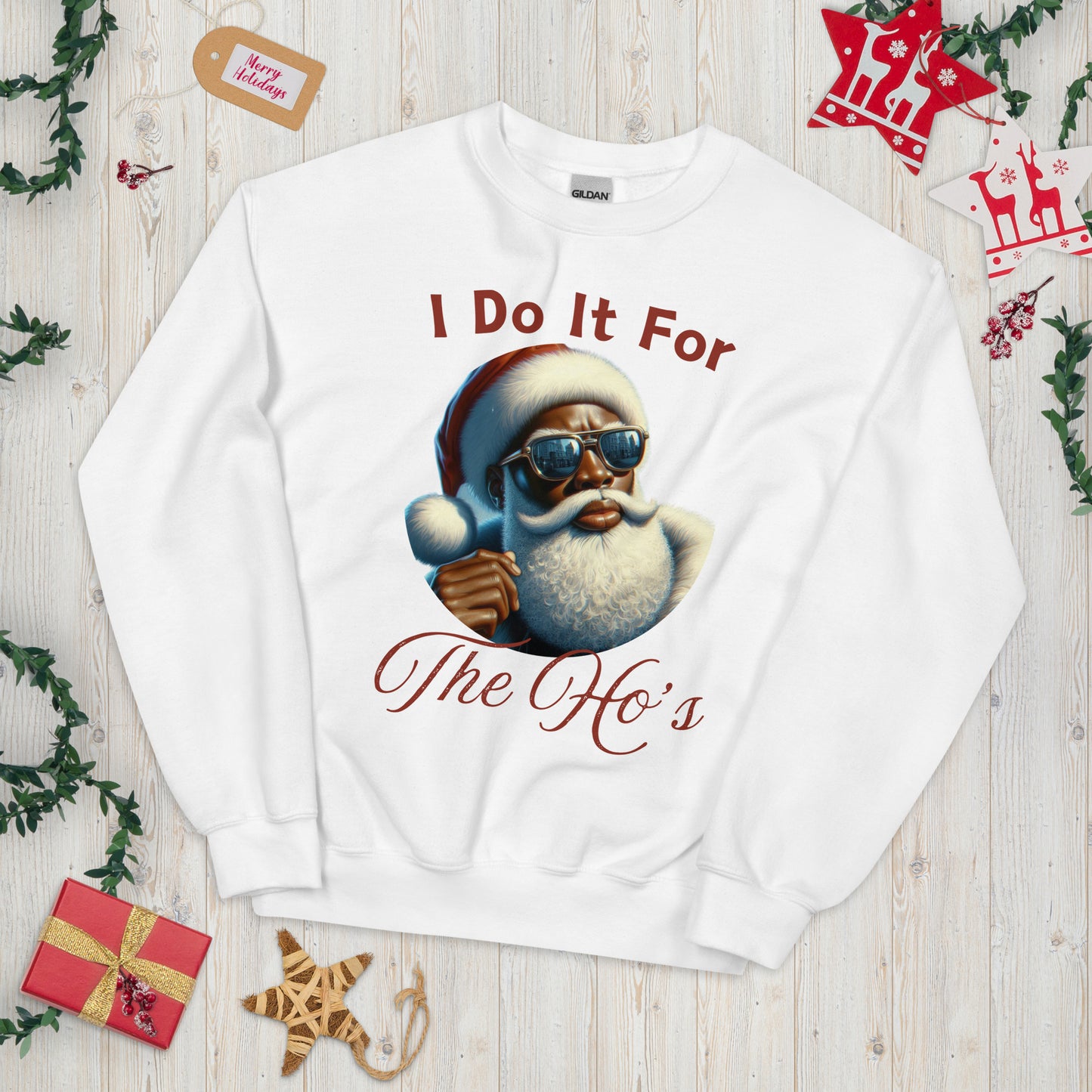 I Do It For the Ho's Black Santa Sweatshirt/Hoodie/Tee