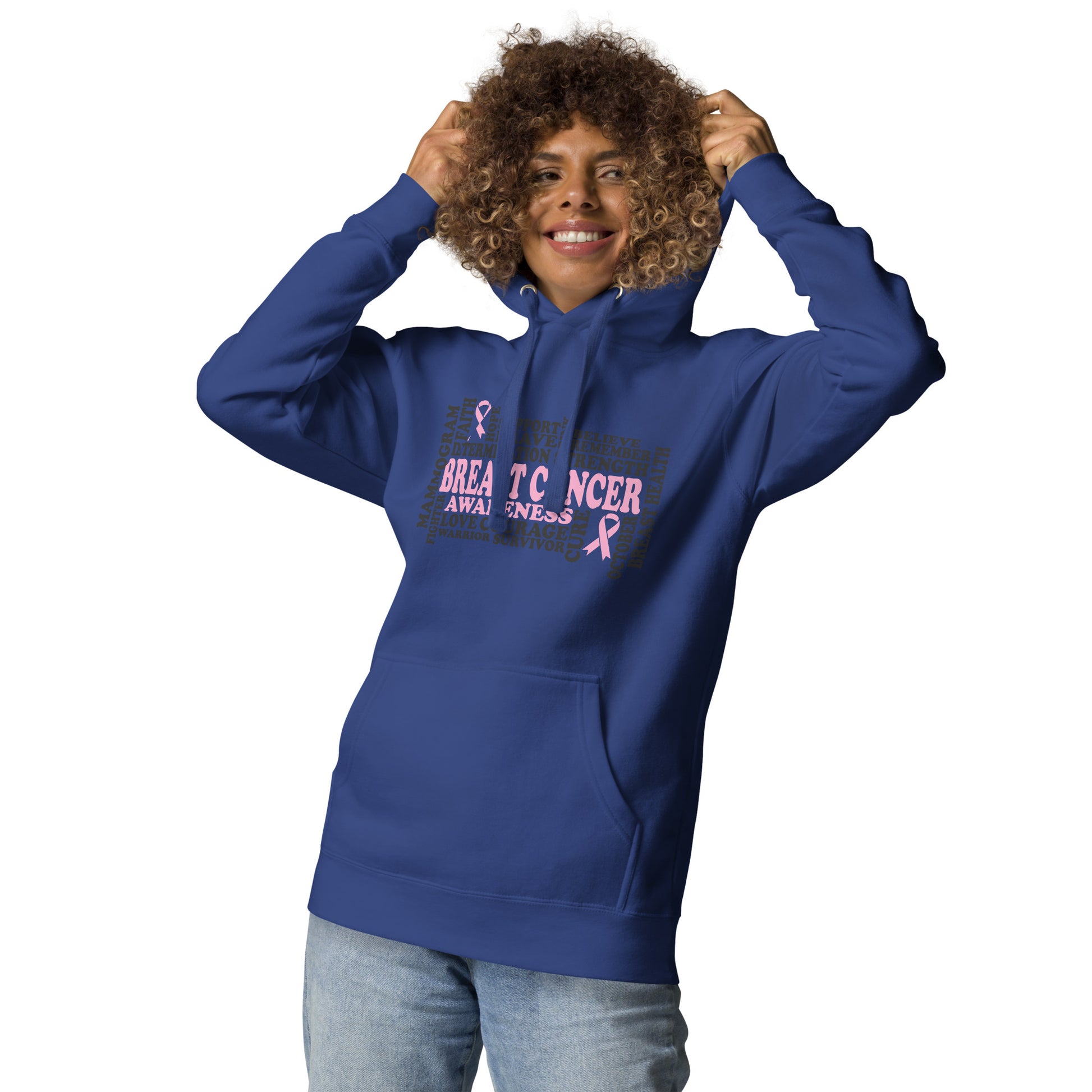 Breast Cancer Awareness Word Art Unisex Hoodie - Irie Vybyz Tees & Thingz